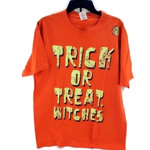Men's Halloween T-shirt Orange Glow in the Dark L